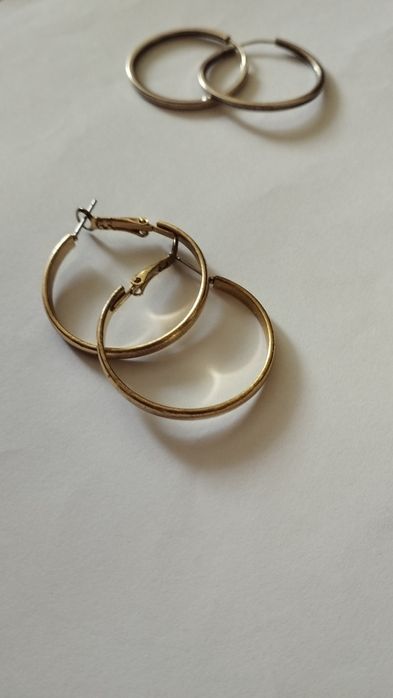 Обеци Сребърни халки и позлатени халки