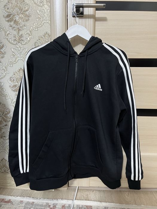 черное женское зип-худи adidas