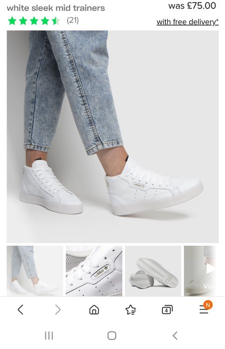 Adidasi  adidas piele naturala albi marime 36.5