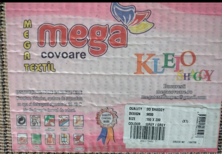 Vând covor nou culoarea gri