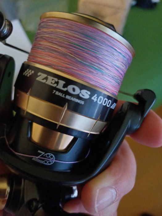 Макара ZELOS 4000 + Плетено влакно х8 multicolor 0.17mm / 150m / 9.2кг