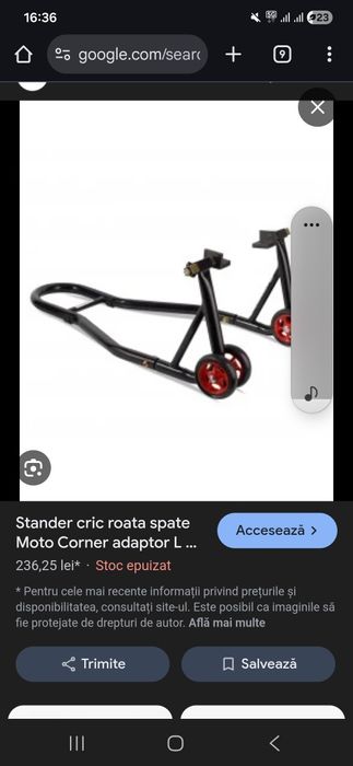 Stander moto roata spate