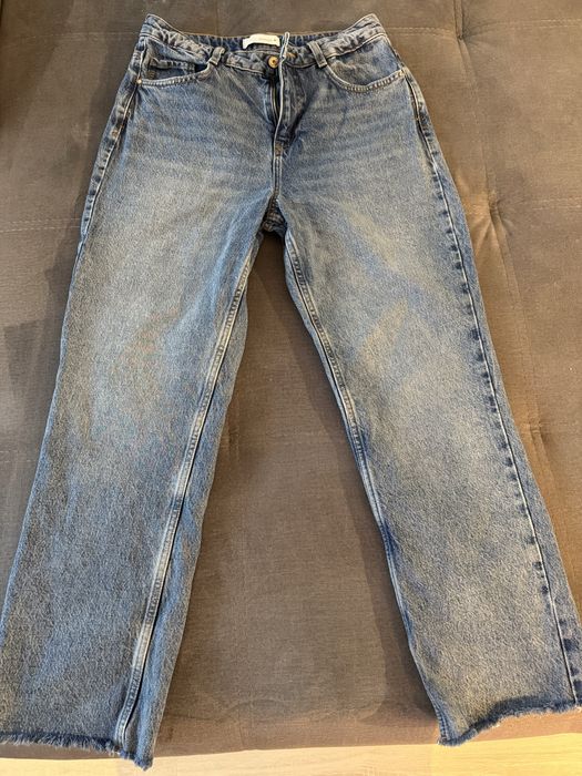 Jeans Zara Straight drepti talie inalta