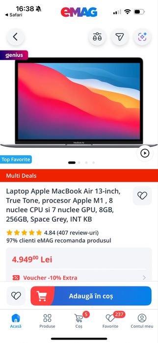 Macbook air nou baterie 100%