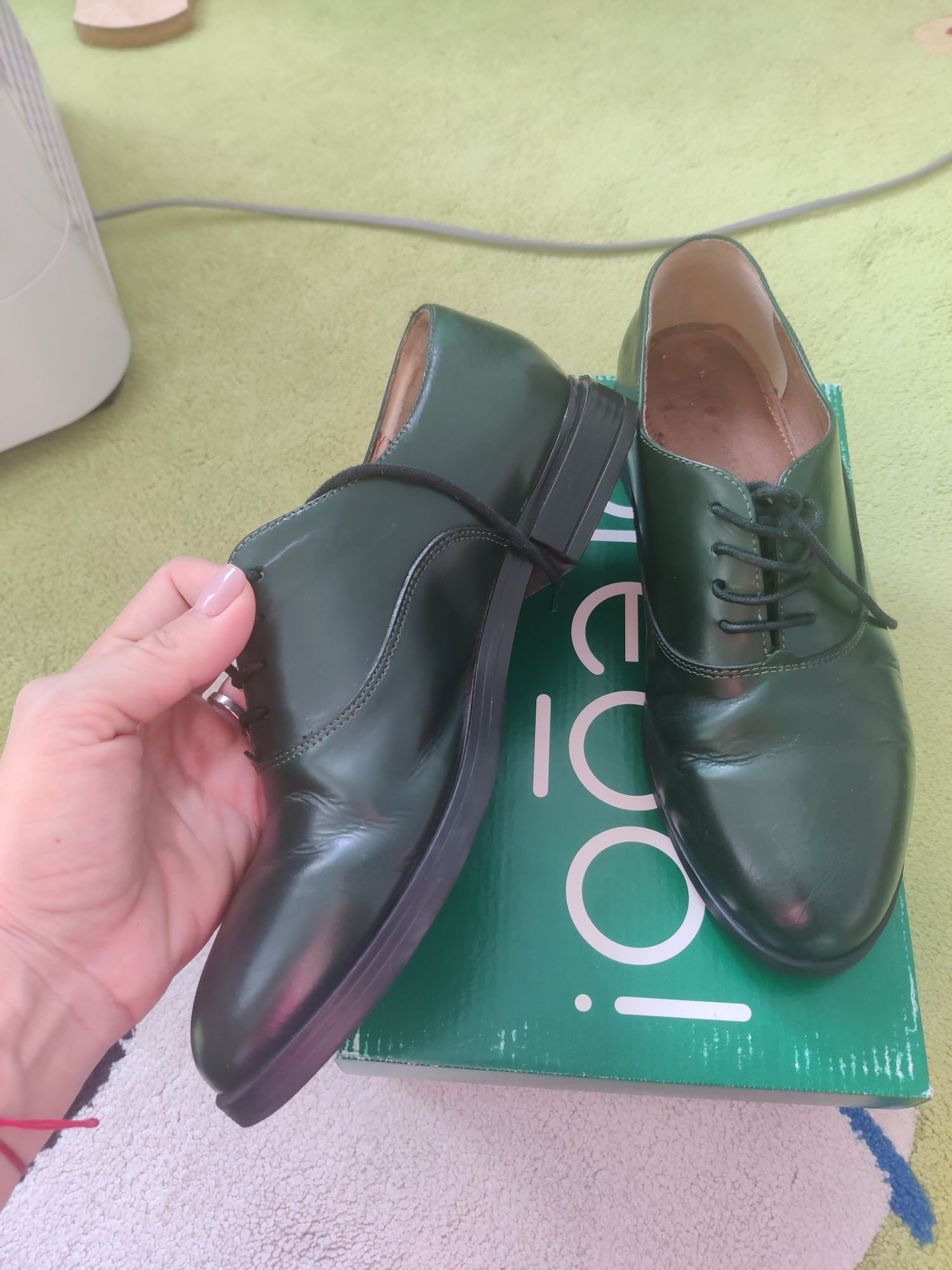 Pantofi Oxford piele verzi