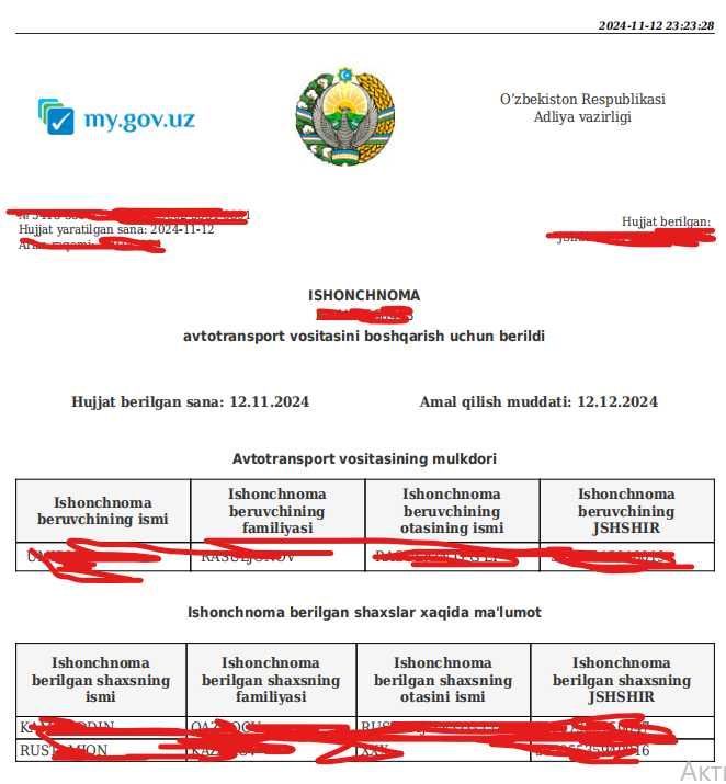 Mashinalarga avtoraqam, davernost ,tanirovkaga ruxsatnoma olish xizmat