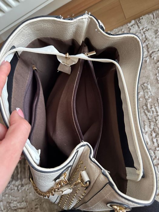 Geanta bej din piele ecologica