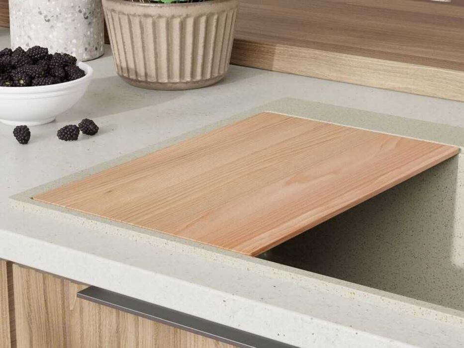 БЕжава кухненска гранитна мивка Осло 80 Duo Top 780x500 мм