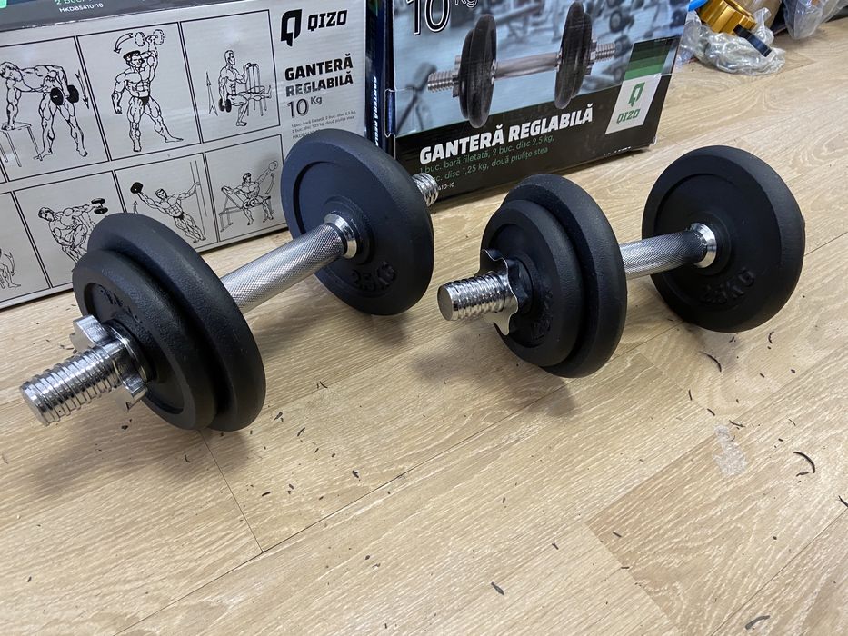 Gantere reglabile profesionale fier noi set 20 kg 10 kg+10 kg=20 kg