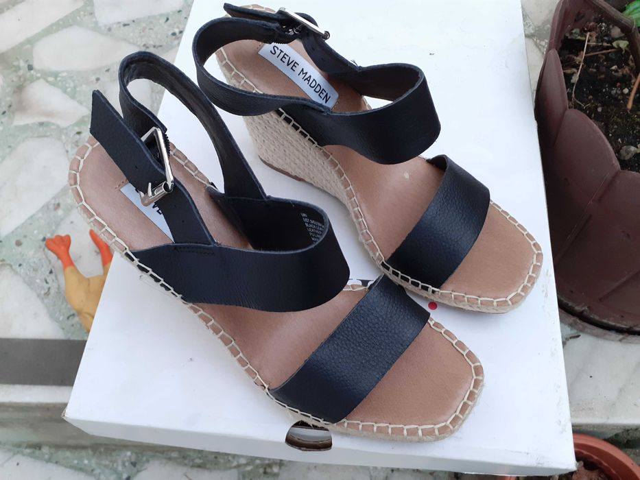 Sandale Piele naturală Steve Madden NOI talpă de cânepă iută împletită