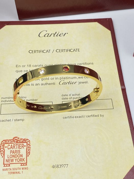 Brățară Cartier LOVE 16 Gold 750 cu 10 diamante cu cutie