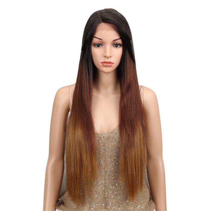 Peruca F31 FRONT LACE Ombre satena blonda castanie suvite blonde