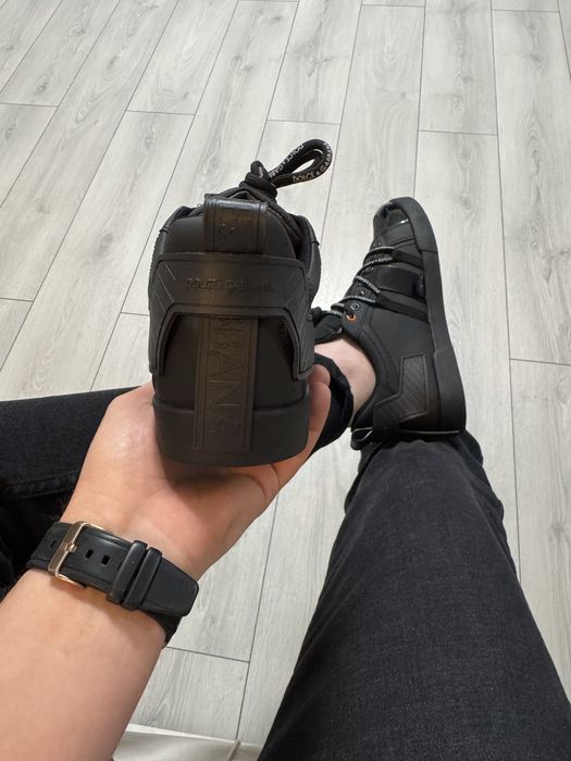 Adidasi BarbatI D0LCE GABBANA Lacquer Negru Full!