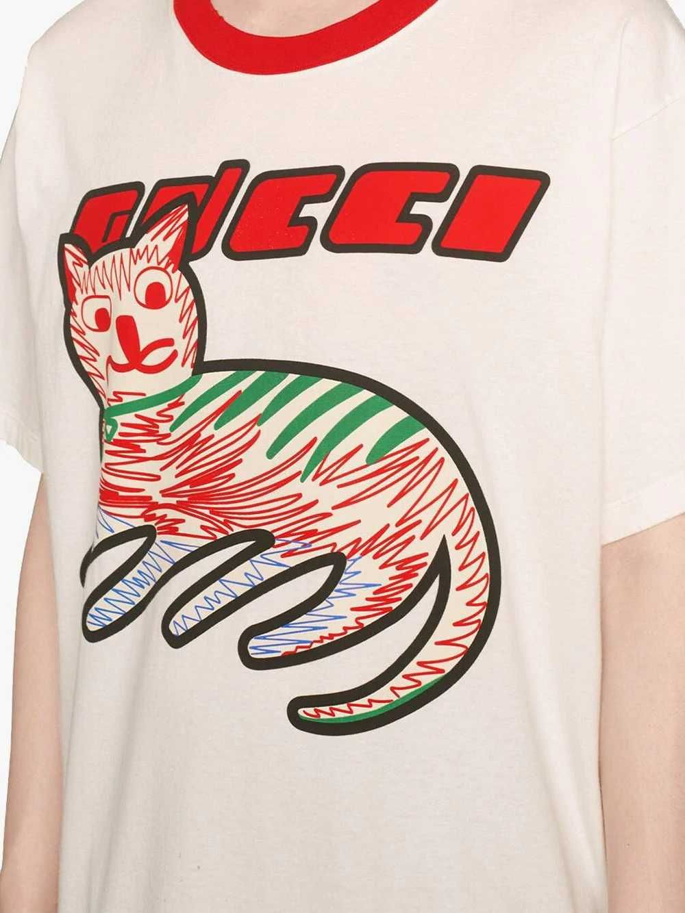 GUCCI Cat Print Logo Мъжка / Дамска Тениска size S (M)