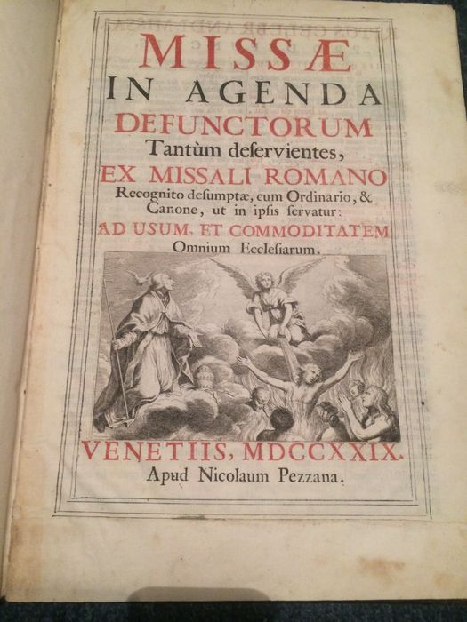 Carte veche Liturghier 1729 Missae Defunctorum