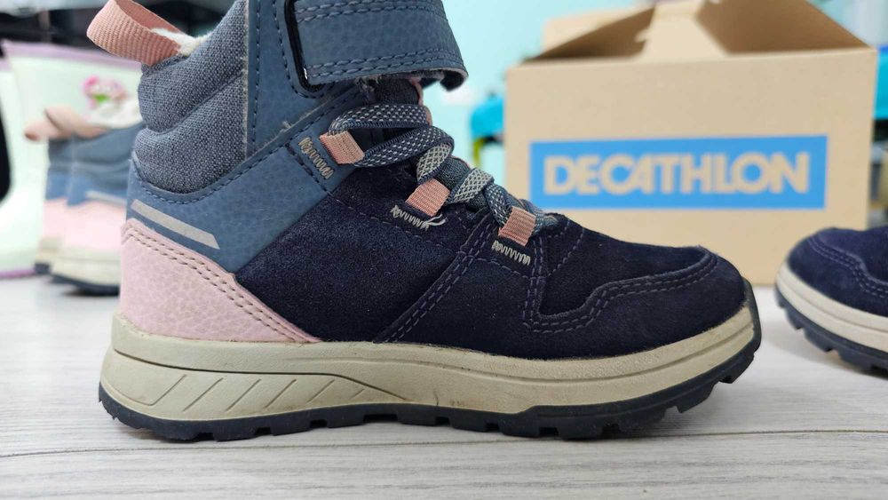 Детски непромокаеми кожени туристически обувки за преход SH500 QUECHUA