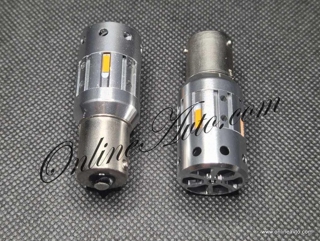 Крушки за мигач PY21W BAU15S SMD Canbus 2400Lm Мощни (вентилатор)