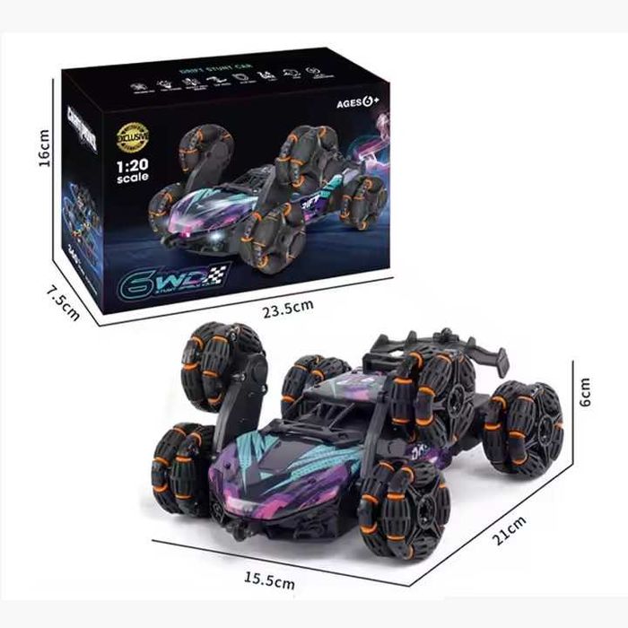 Masina Stunt RC cu Telecomanda, Roti Rotative 360°