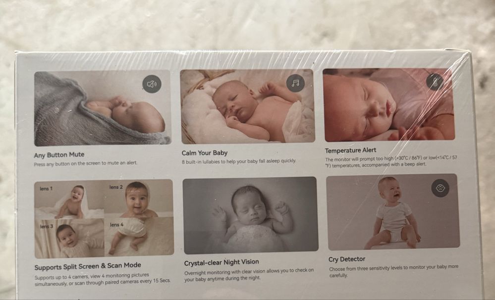 Monitor video pentru bebeluși 5” HD Digital, cu funcții avansate (nou)