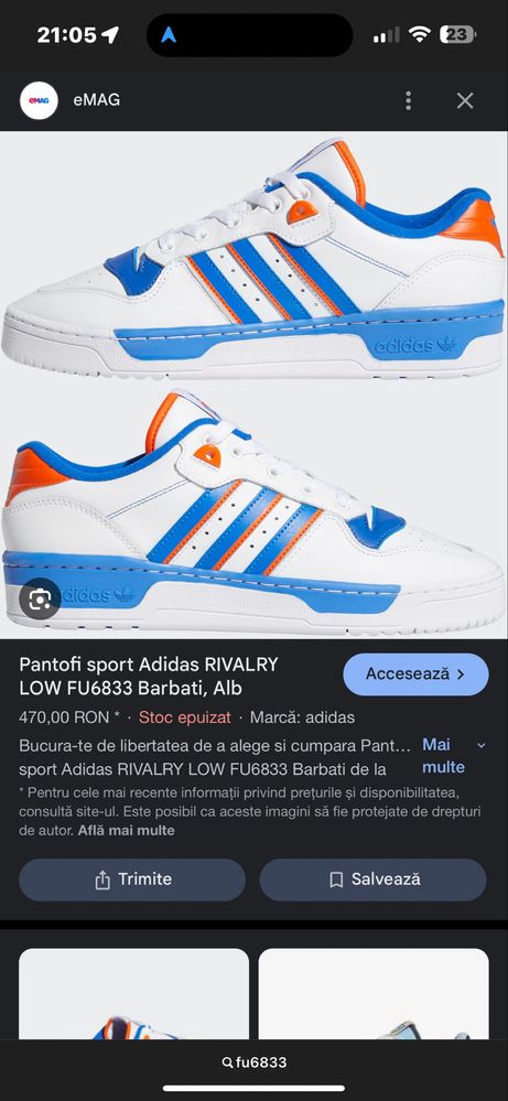 Adidas Rivalry low originali 45-1/3