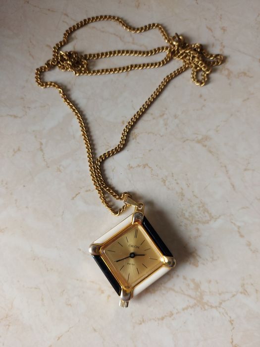 Ceas mecanic elvețian,Orion swiss made ,pandantiv cu lanț aurit,