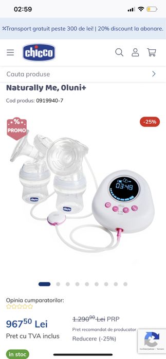 Pompa de san electrica dubla Chicco Naturally Me, 0luni+