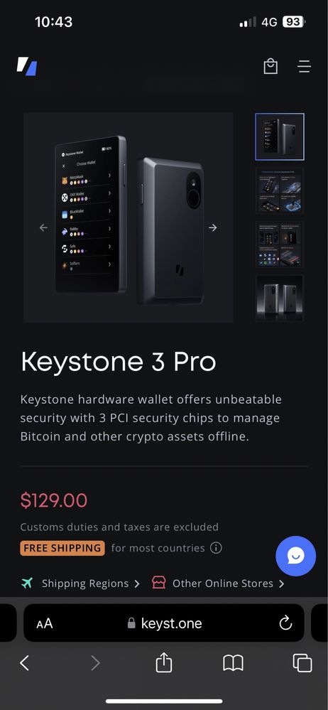 Keystone 3 Pro - Крипто портфейл