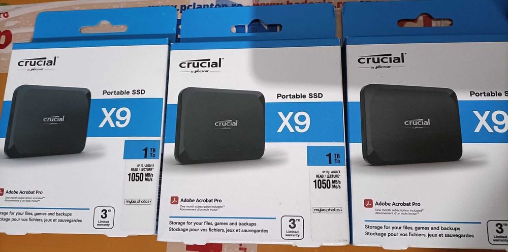 vand ssd extern sigilat crucial x9 1tb sigilat box 1GB/s speed mac win