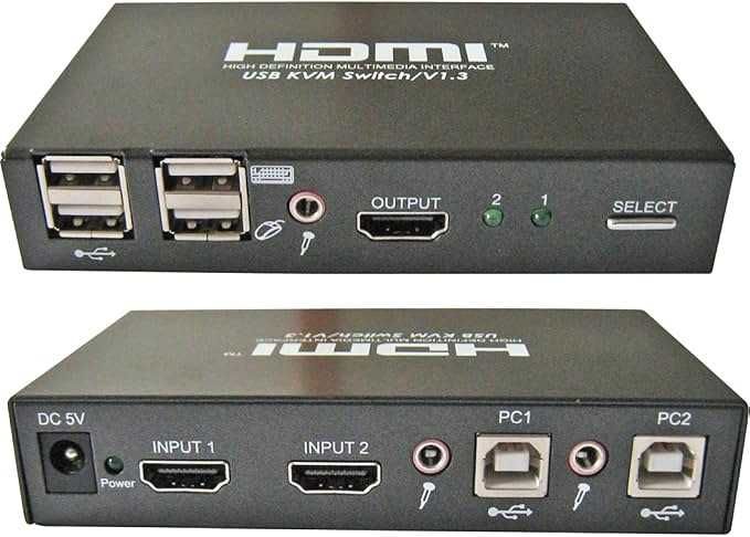 HDMI KVM Switch суич за 2 компютъра към 2 монитора USB