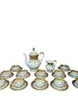 Set ceai porțelan fin Bavaria, decor auriu, vintage elegant