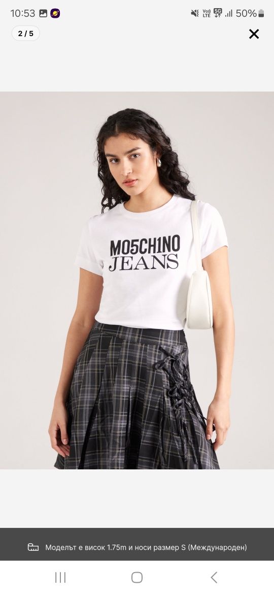 Тениска Moschino,100% памук,XS/S,slim fit ,нова,оригинална!