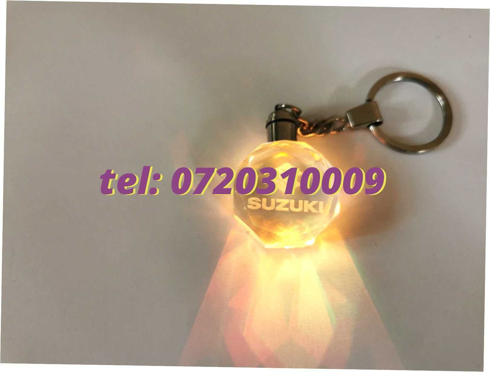 Promo Breloc Sticla Led Cristal 6 Culori Suzuki Sau Alte Auto
