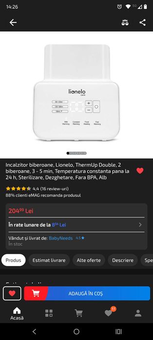 Incalzitor Sterilizator pentru 2 biberoane, Lionelo, 3 - 5 min