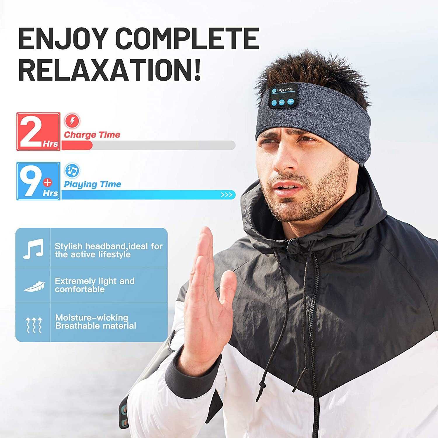 Perytong Bluetooth спортни слушалки в лента за глава