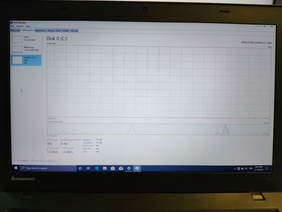 Laptop Lenovo ThinkPad T440/120 gb SSD/I5 4300 CPU/8gb RAM