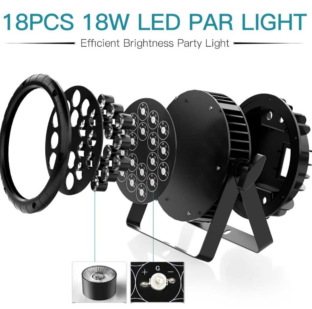 DMX 18 x 18W Водоустойчиви DJ LED Par сценични светлини RGBW IP67