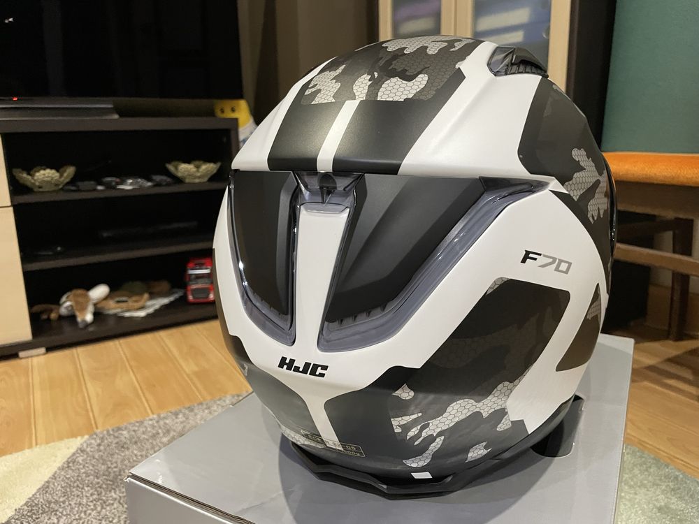 Мото каска Full face HJC F70 KATRA Matt white-Black Helmets