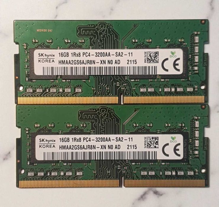 Memorie Laptop 32GB DDR4 3200, 2 x 16GB DDR4 3200AA sodimm, Amd, Intel