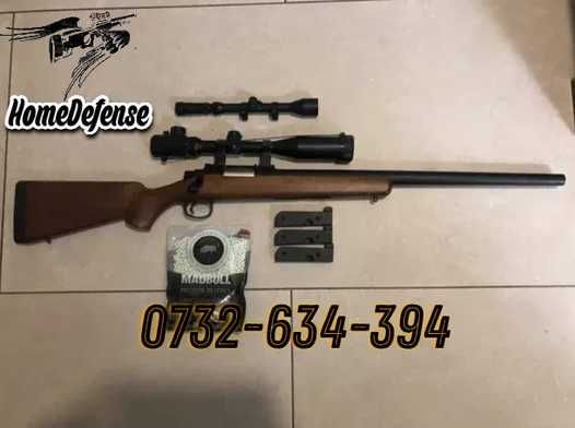 Pusca Airsoft cu LUNETA FullMetal->PutereMAXIMA 5,5jouli Bile!!