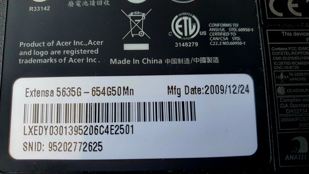 Notebook Acer Extensa 5635G