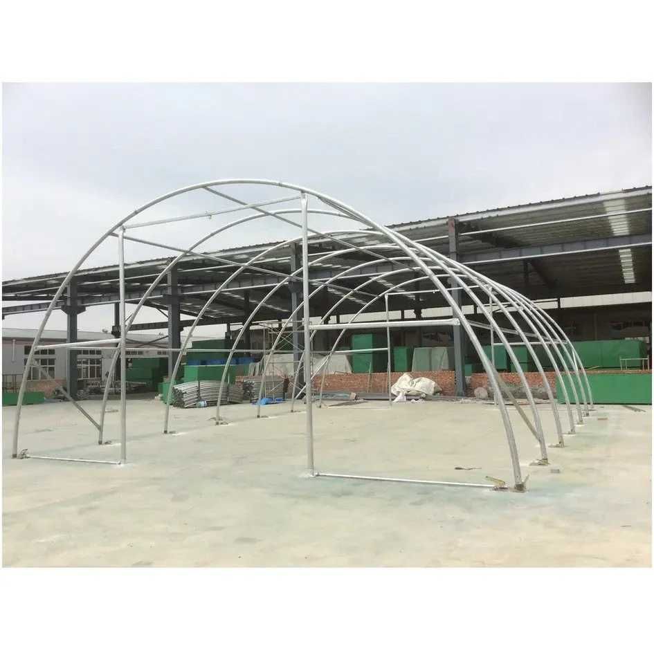 9x20 M Hala BUDGET Semirotunda 720g/m² PVC IGNIFUG- alb si verde GM