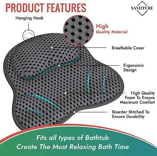 Нова Луксозна сива възглавница за вана/Ултра бързо съхнене