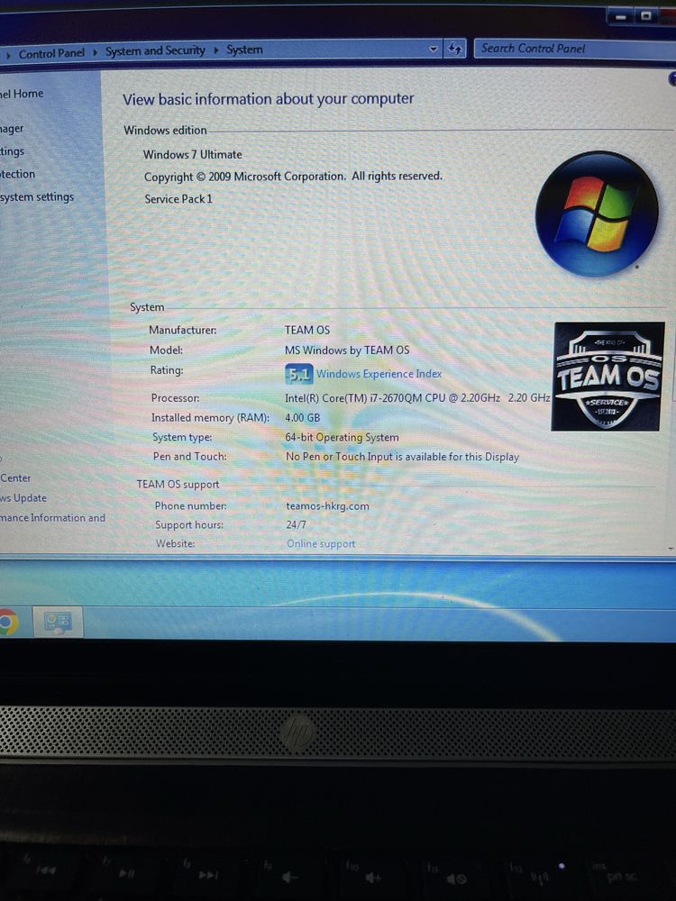 Laptop Hp i7 2670QM / SSD 128 / 4GB