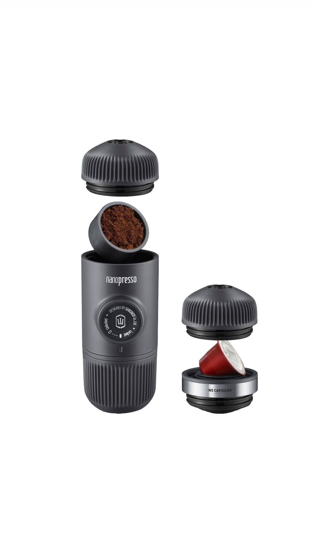 Aparat de cafea portabil Wacaco Nanopresso cu adaptor de capsule NS