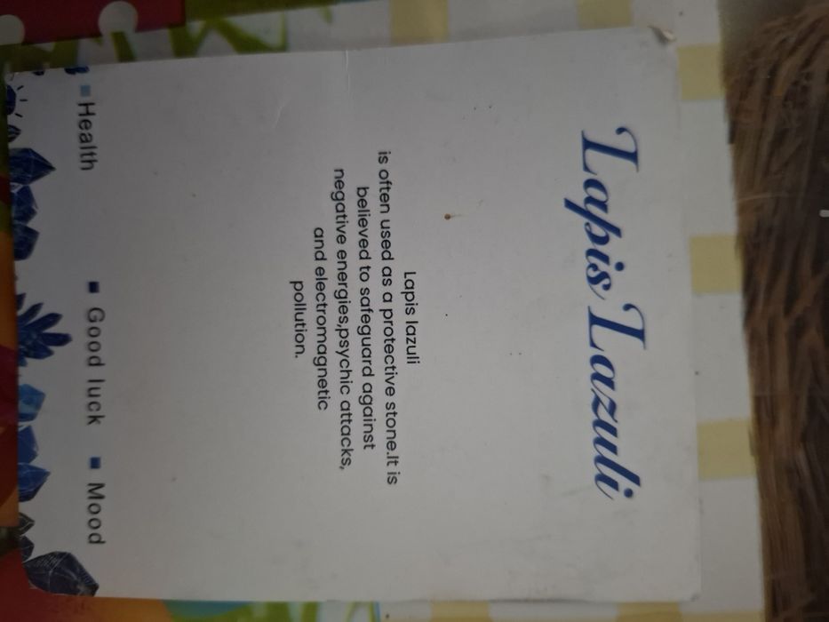 Set colier lapis lazuli lungime  45 cm și brățări Bambus placate