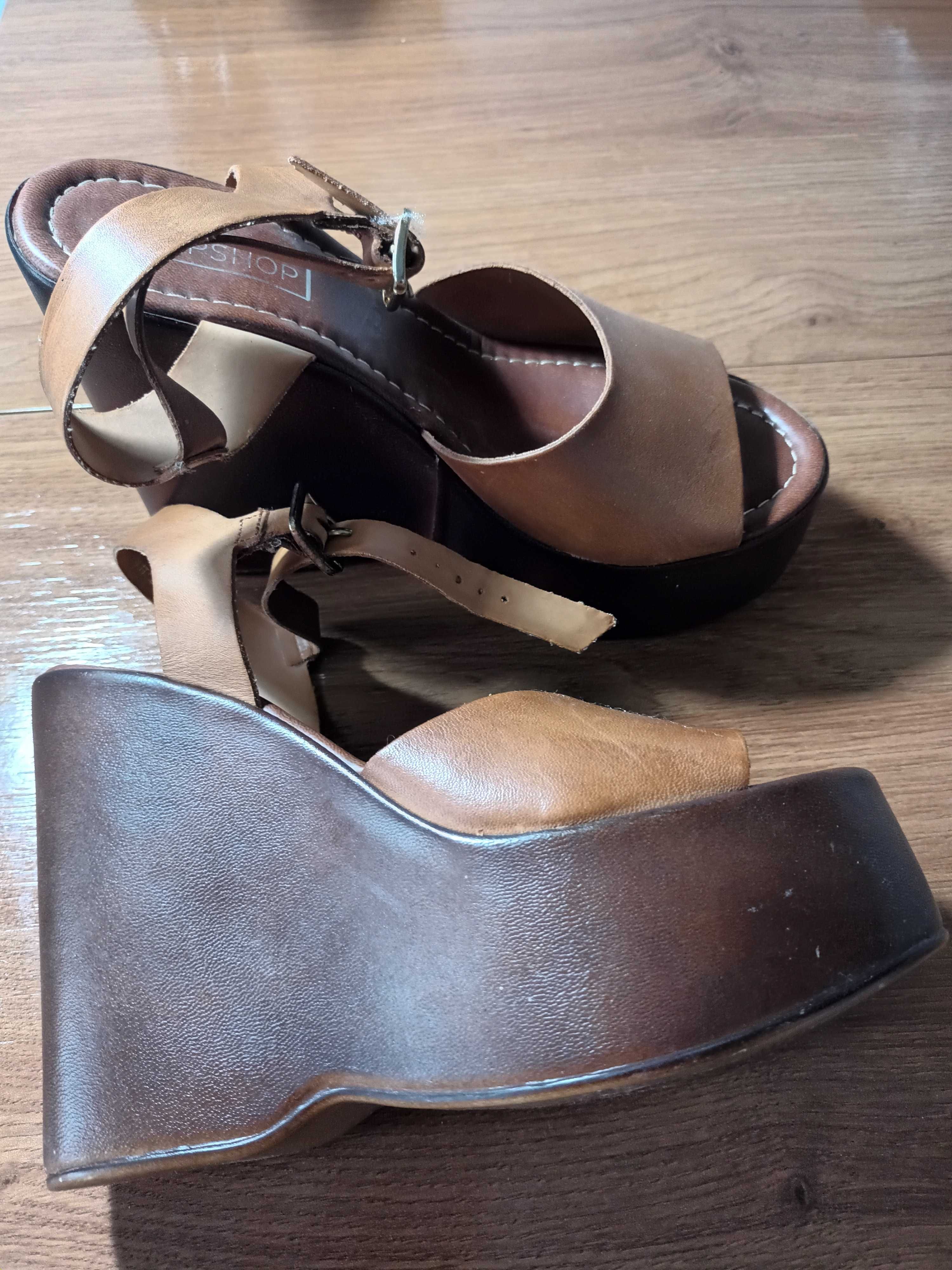 Sandale cu platformă, piele naturală, noi mărimea 36