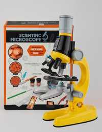 Микроскоп школьный с набором для опытов, микроскоп детский увеличение