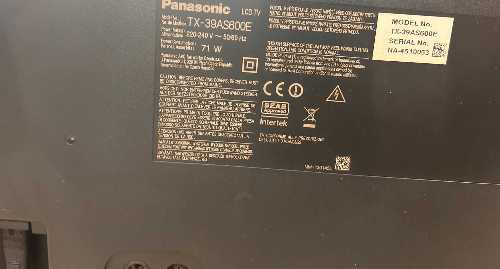 Продава се телевизор Panasonic TX-39AS600E – 39 инча Smart TV