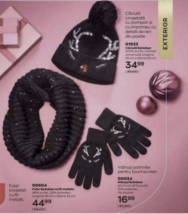 Fular cu fir metalic Reindeer Snood Avon