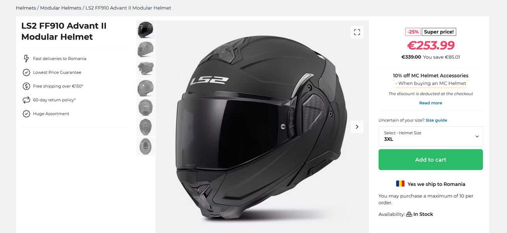 Casca moto filp up ls2 advant II